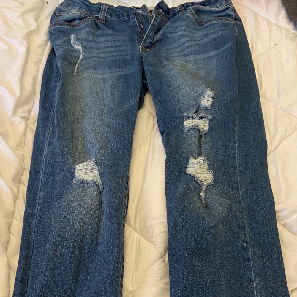 Dark denim ripped jeans, size 4